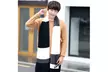 Mens Winter Knit Scarf Color Block Long Striped Scarf Knit Fashion Scarves  - Second Medium