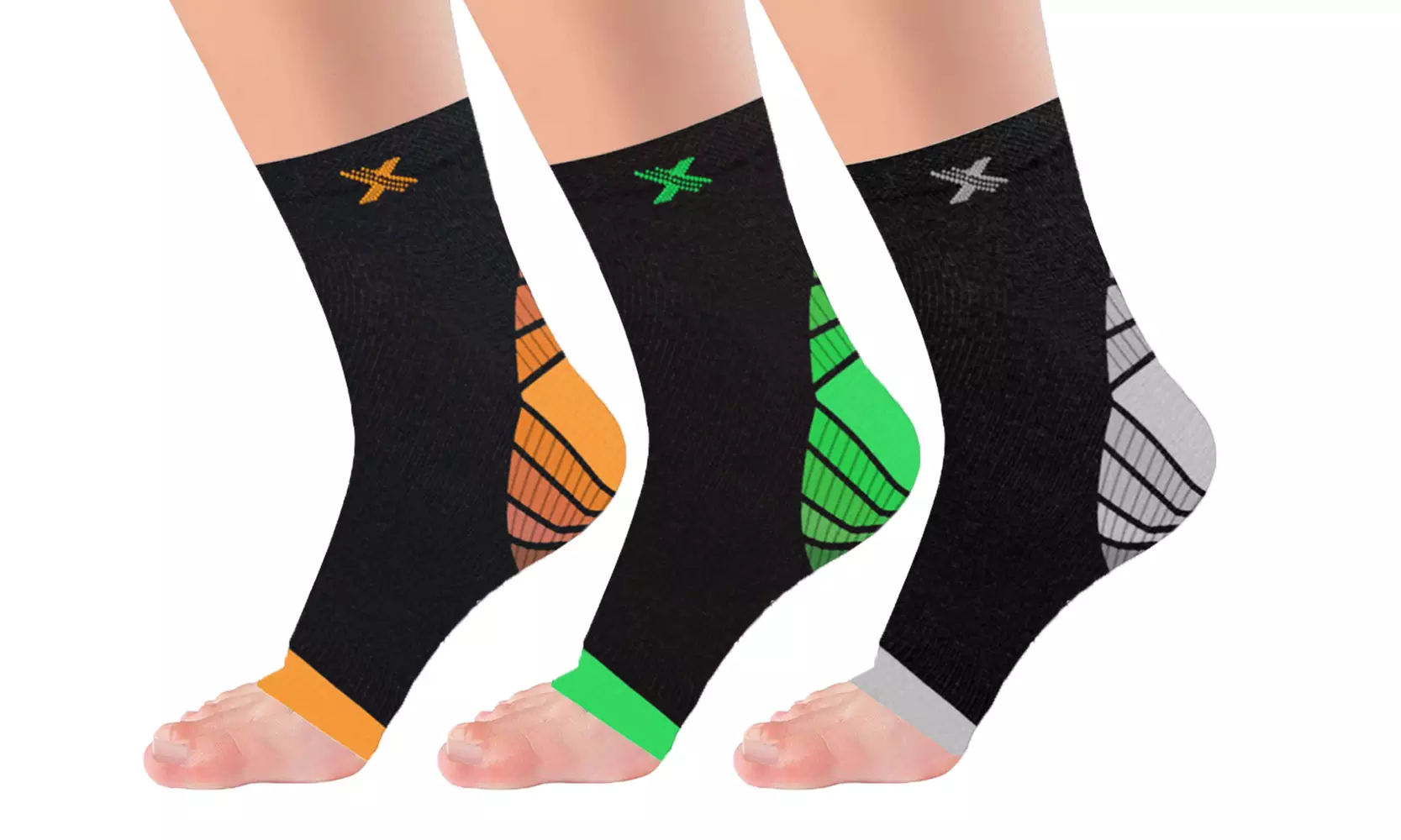 XTF Copper-Infused Plantar Fasciitis Compression Foot Sleeves (1-Pair) - Primary Image