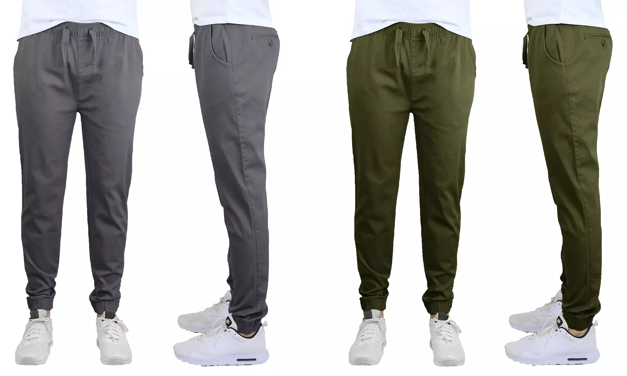2-Pack Galaxy By Harvic Men's Classic Cotton Stretch Twill Jogger (S-2XL)