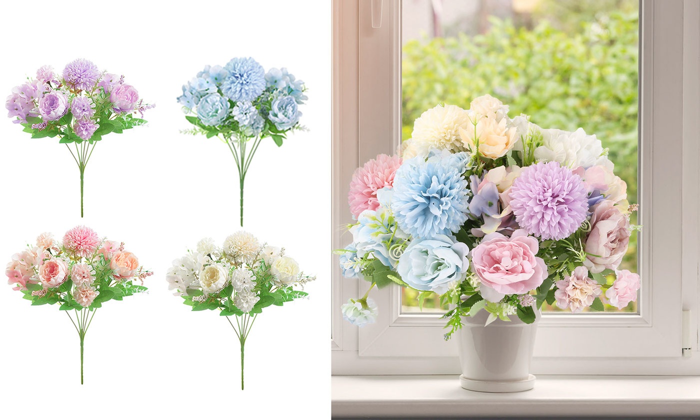 Artificial Silk Peony Fake Flowers Bunch Bouquet Home Wedding Party Decor