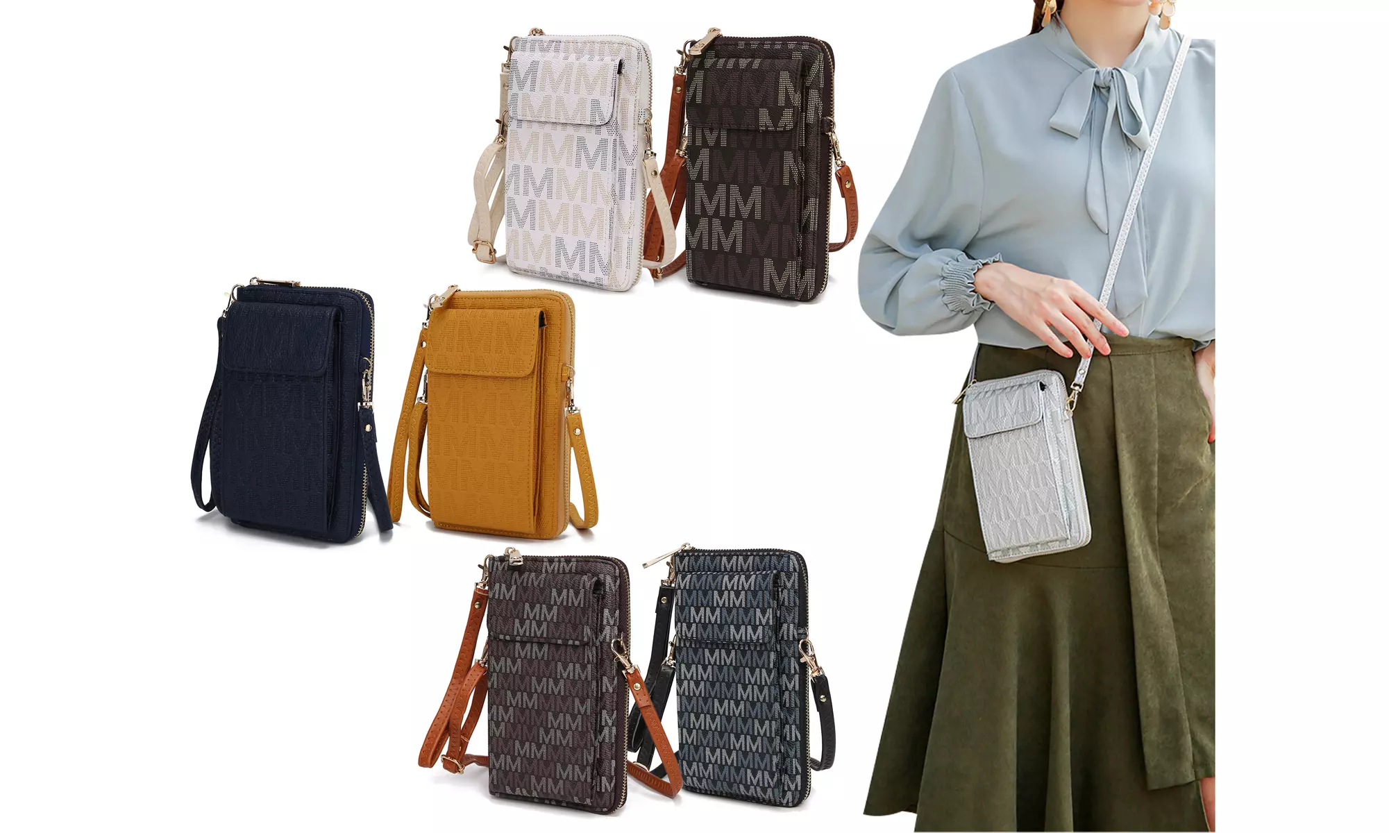 MKF Collection Vegan Leather Cell-phone / Wallet Crossbody by Mia K  - Primary Image