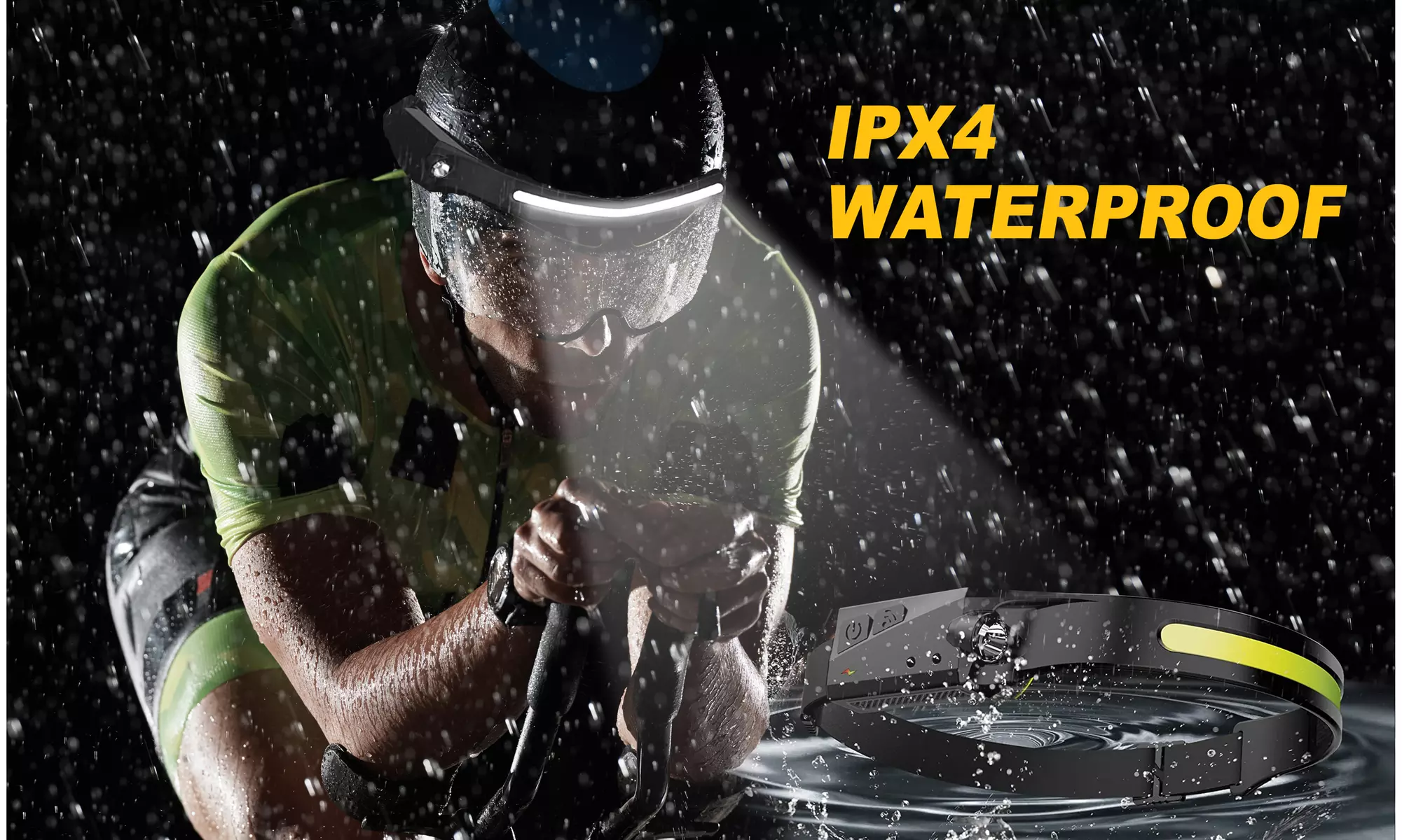 Rechargeable LED Headlamps w/ Motion Sensor Lightweight Waterproof (1 or 2 Pack)