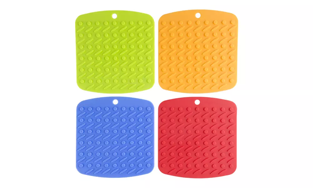 Multifunctional Silicone Pot Holder/Jar Opener/Garlic Peeler (4-Pack) - Second Medium