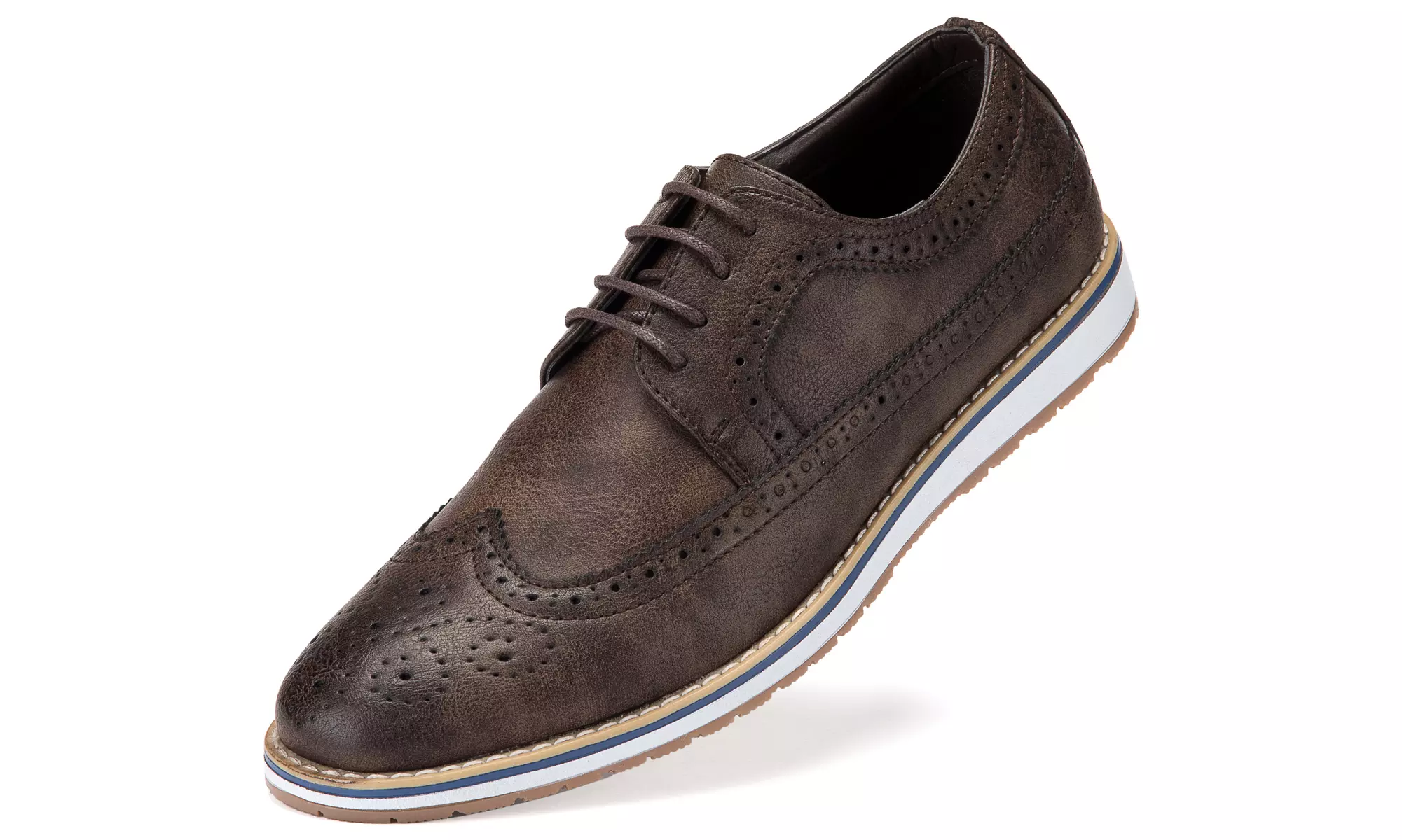 Mio Marino Men's Casual Oxford Wingtip Dress Shoes w/ Designer Shoe Bag