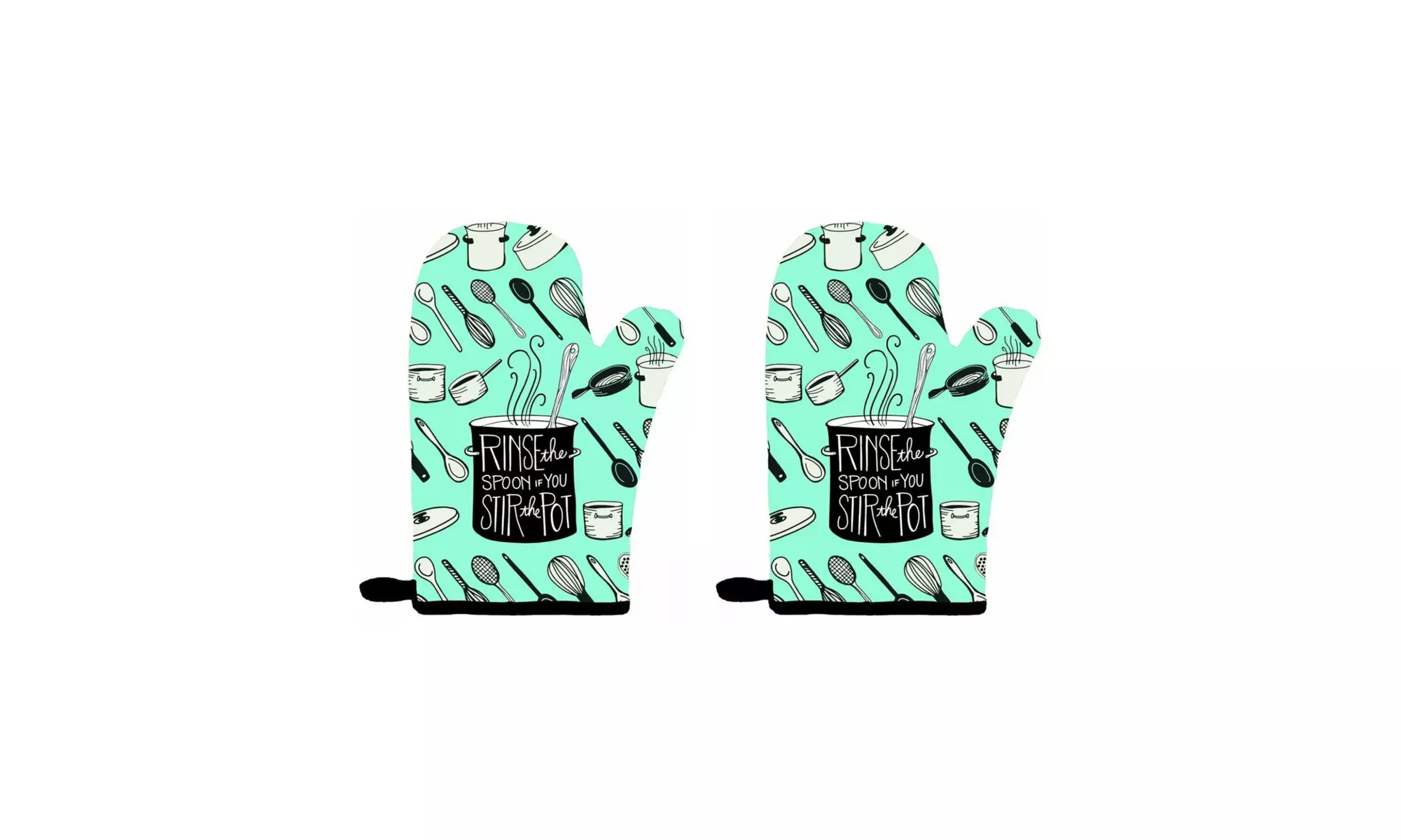 June Clever Rinse The Spoon If You Stir The Pot Funny Oven Mitt (2-Pack) - Primary Image