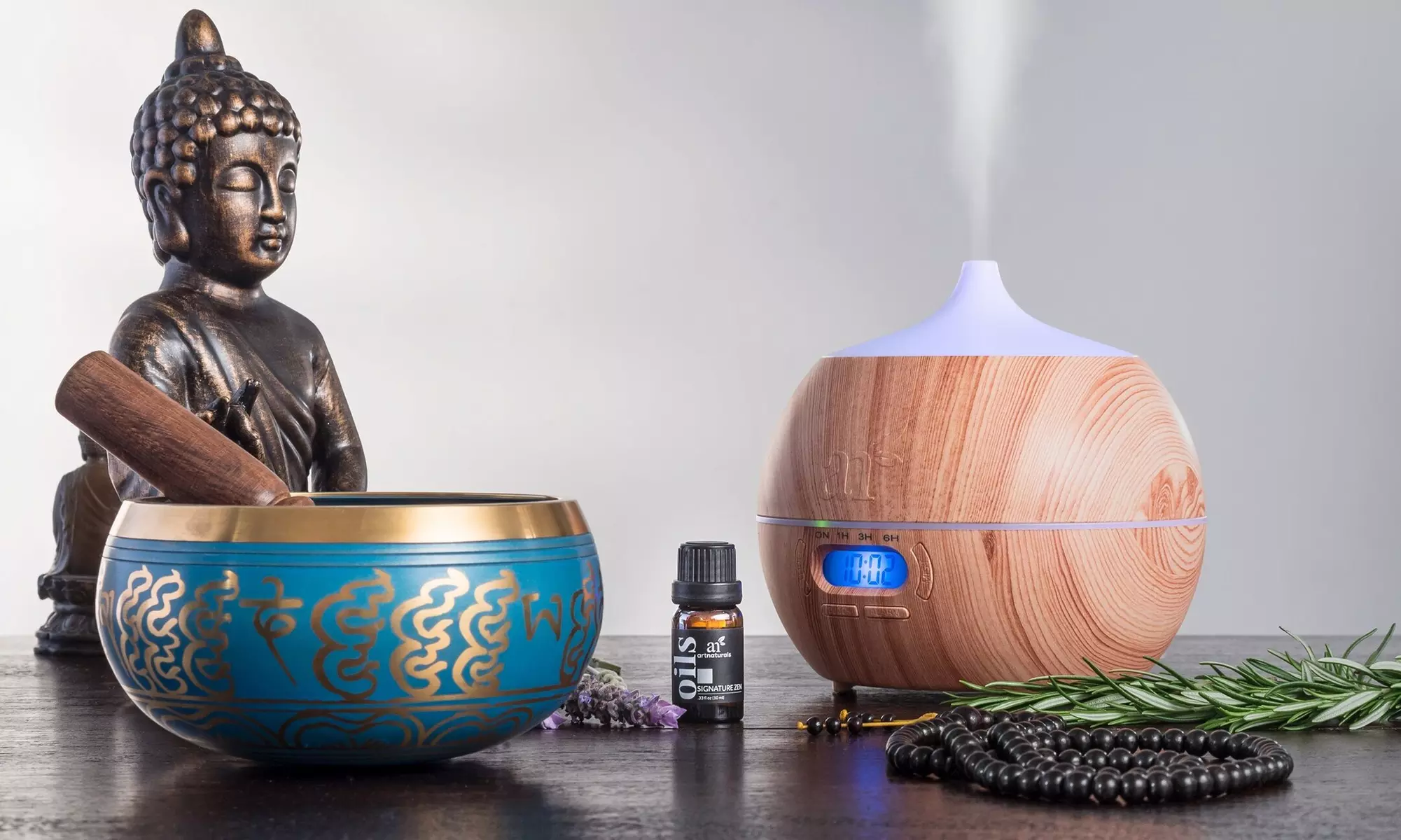 Artnaturals Essential Oil Diffuser with Bluetooth Speaker Clock - (400 Ml Tank) - Primary Image