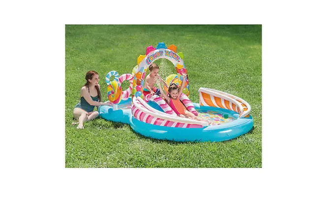 Intex Kids Inflatable Candy Zone Swim Play Center Kids Splash Pool w/ Waterslide - Second Medium
