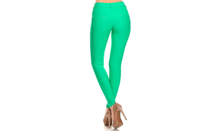 Image 3: Women's Solid Color Jeggings K