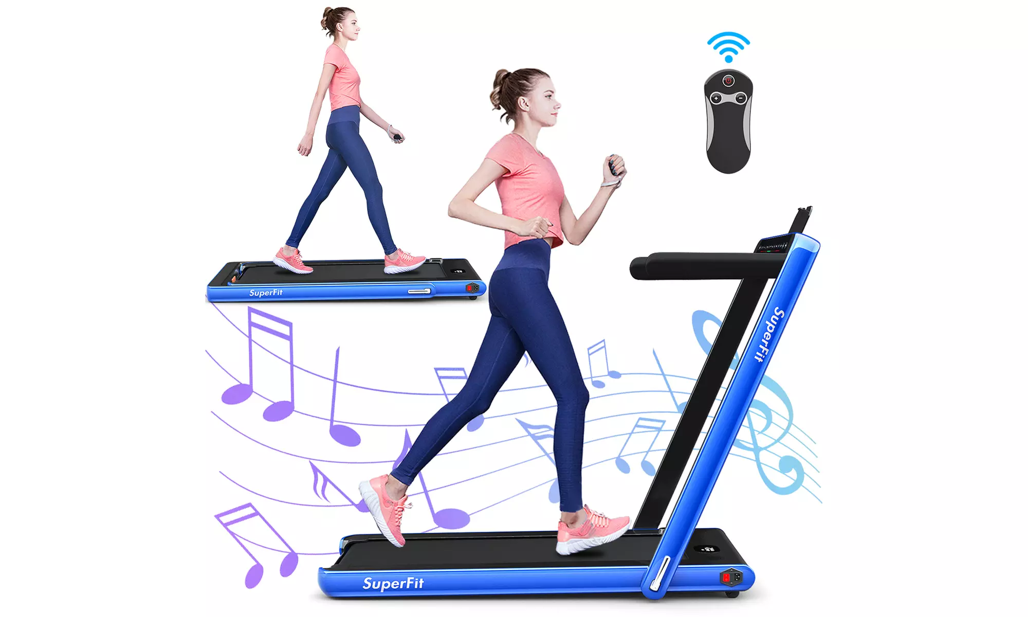 Costway 2 in 1 Folding Treadmill 2.25HP Running Machine - Primary Image