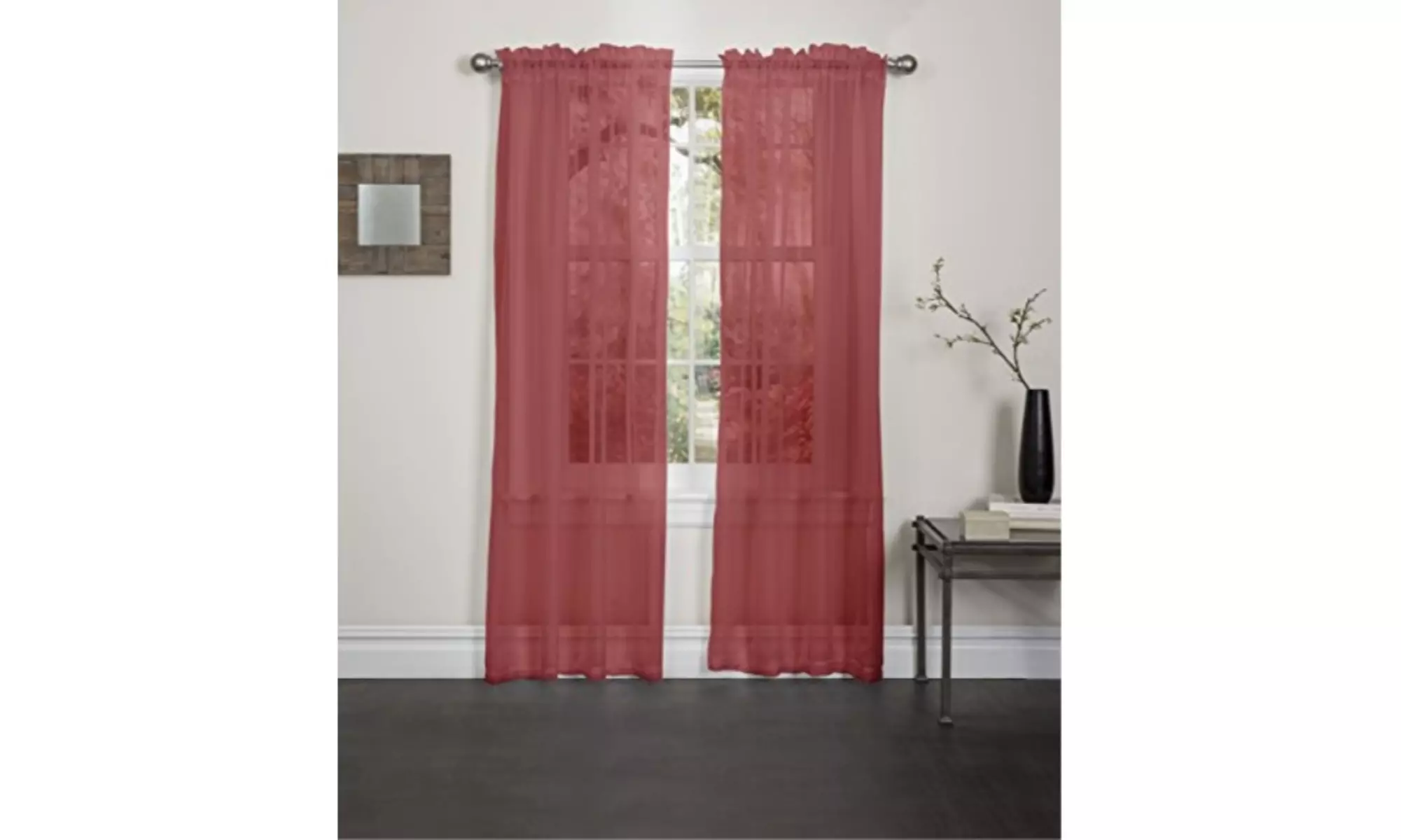 Lisa Sheer Curtains Voile Polyester Window Curtain Panel Grommet Top 55" X 84" 