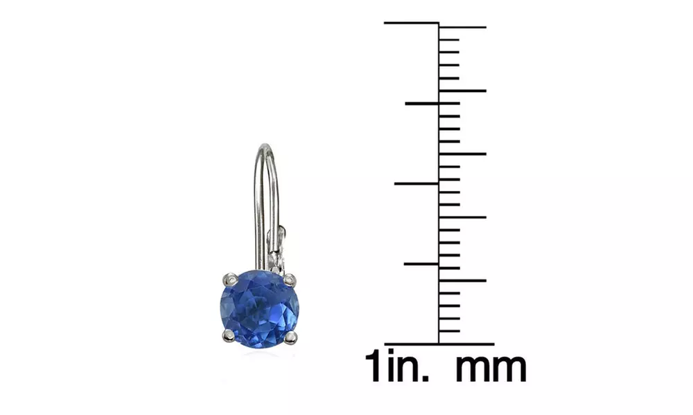Sterling Silver Genuine Kyanite 6mm Round Leverback Earrings - Second Medium