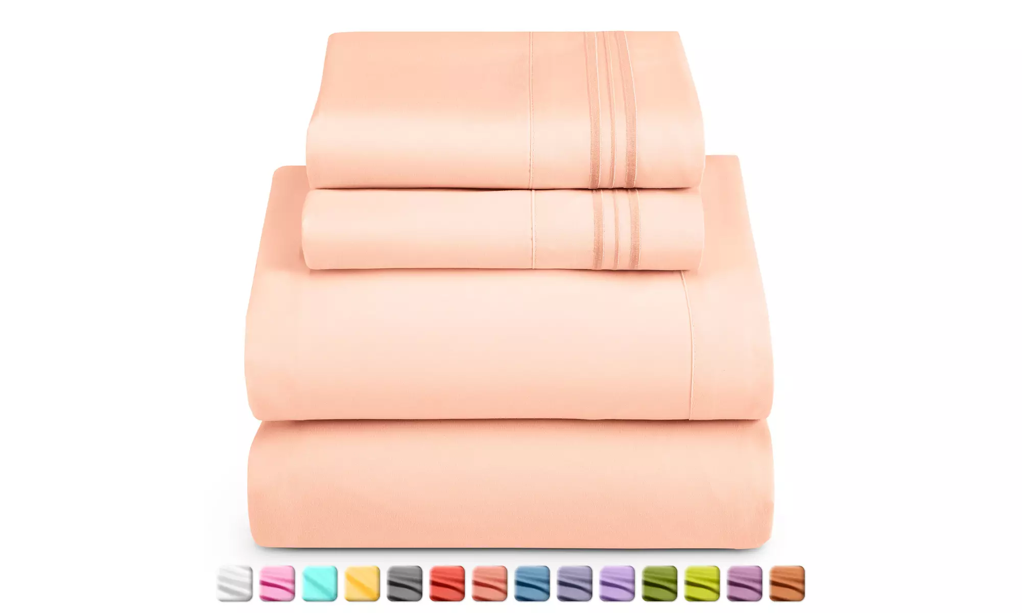 Clara Clark 4 Pc Sheet Set -1800 Series Deep Pocket Bed Sheets with Fitted Sheet