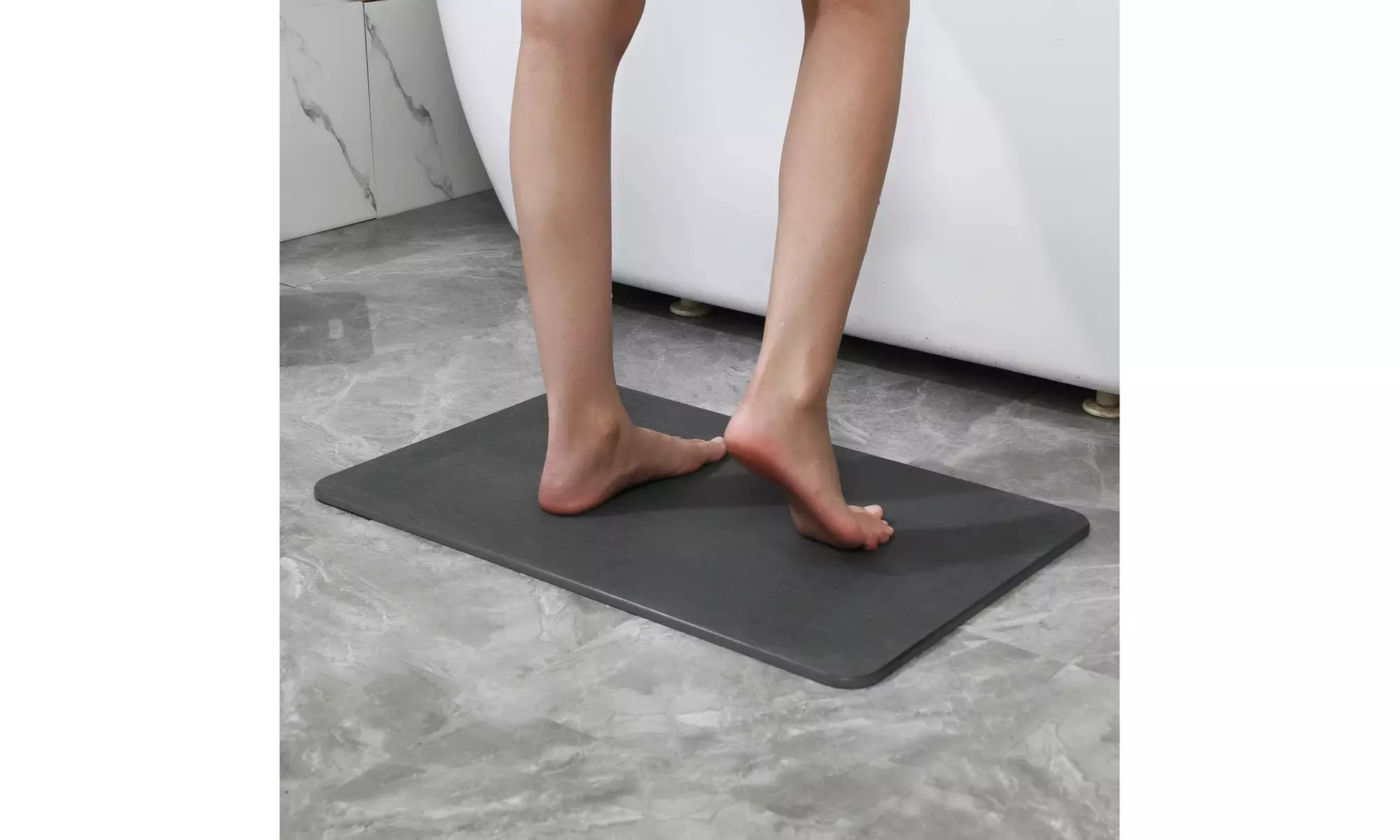 J&V TEXTILES Diatomaceous Quick-Drying Stone Bath Mat 24'' x 15''