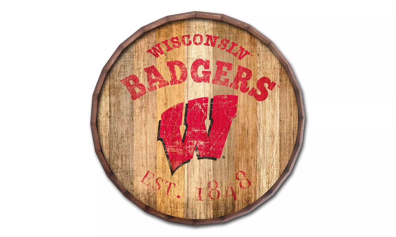 Fan Creations NCAA Team Logo 24" Distressed Established Barrel Top Sign - Second Medium