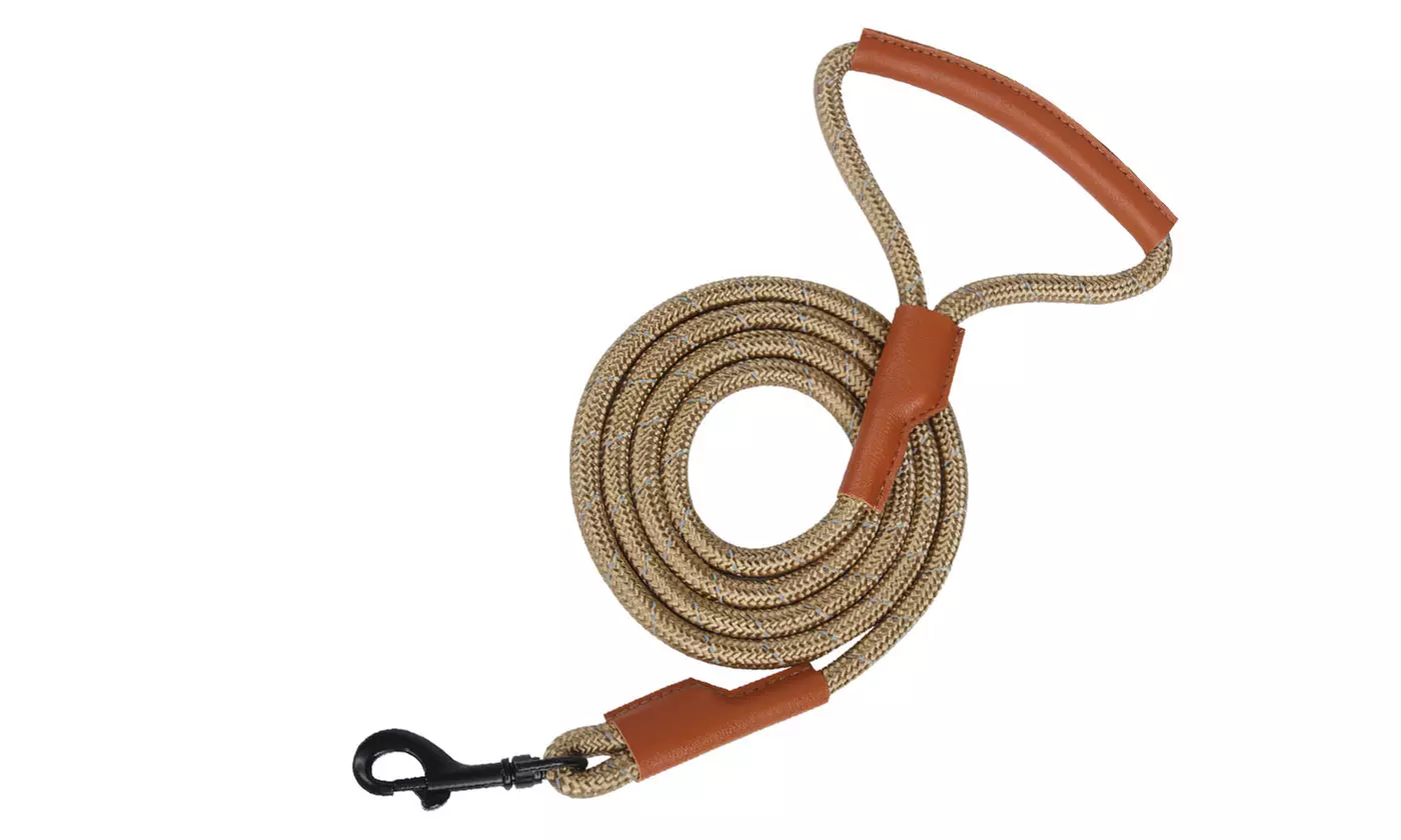 5FT Heavy Duty Dog Leash Large Pet Rope Reflective Nylon Leads with Comfy Handle