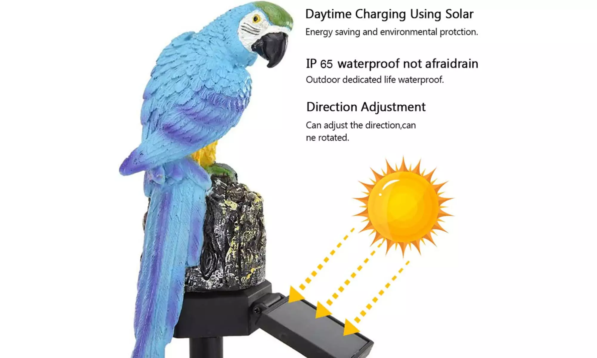 Solar Owl Garden Light Parrot Outdoor Light Solar Stake Lamps for Outdoor Decor