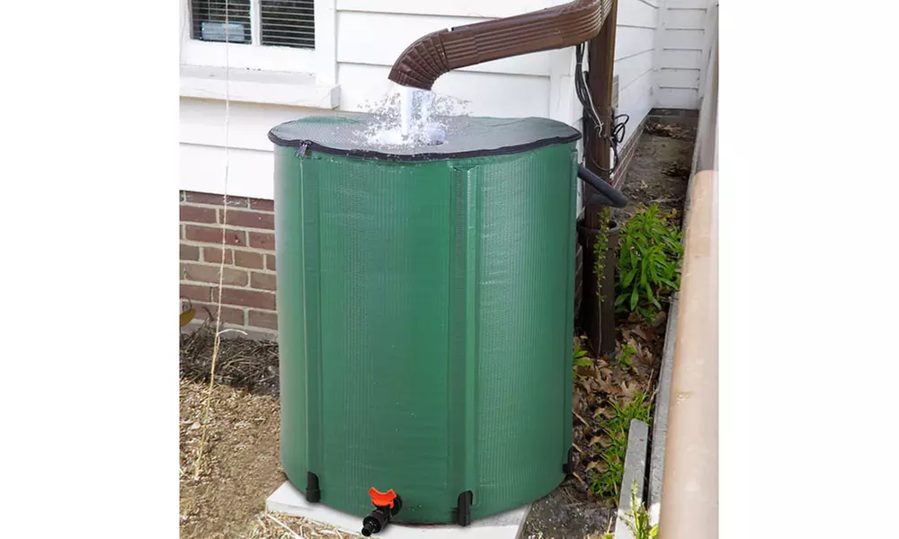50 Gallon Folding Rain Barrel Water Collector Green