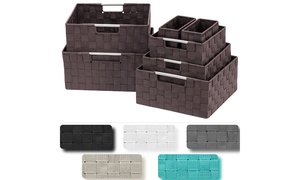 7-Pack Storage Box Set for Closet & Shelves - Woven Fabric Basket Organizer Bins