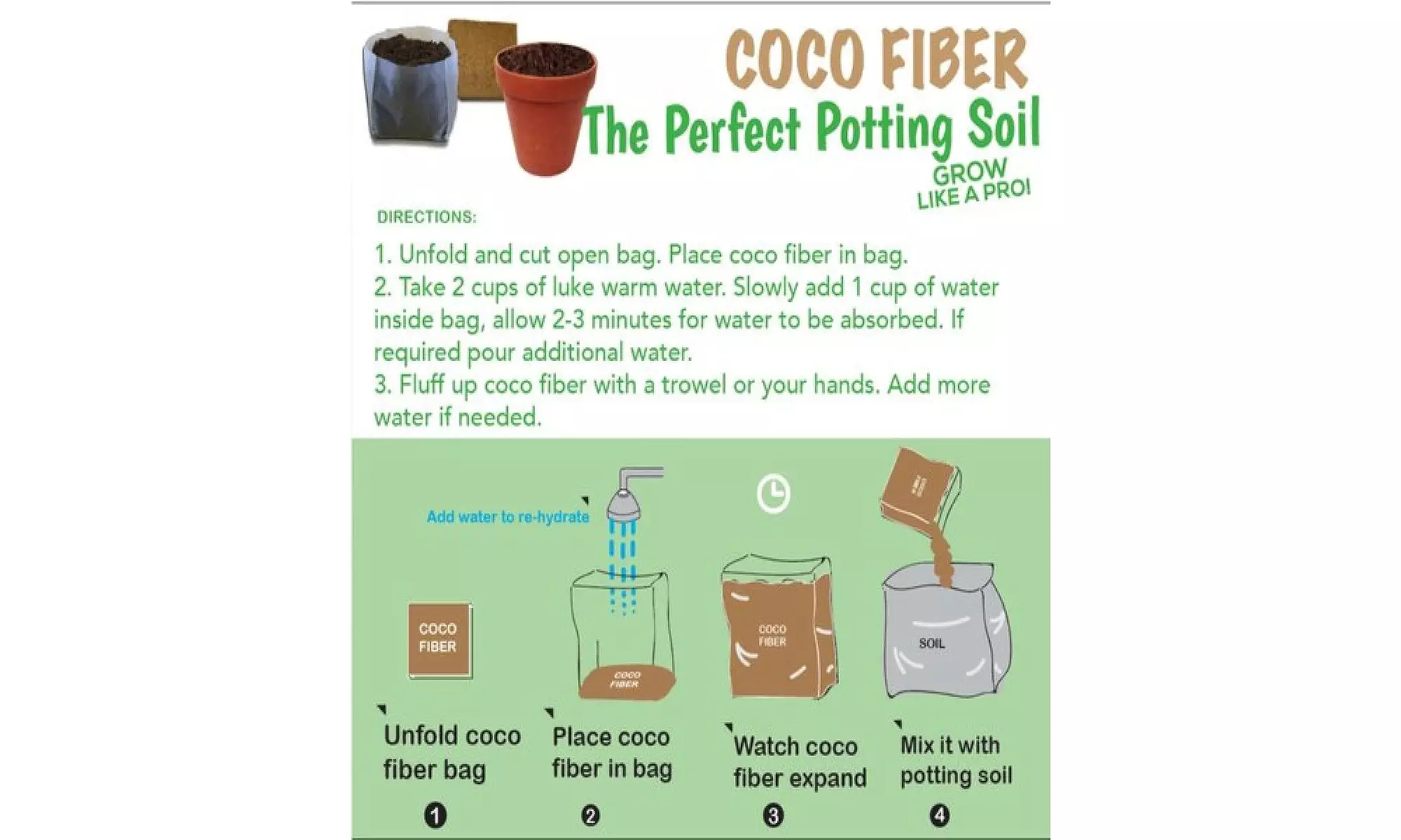 Natural & Organic Coco Fiber Expanding Soil for Planting (2, 4 or 6 Pack)