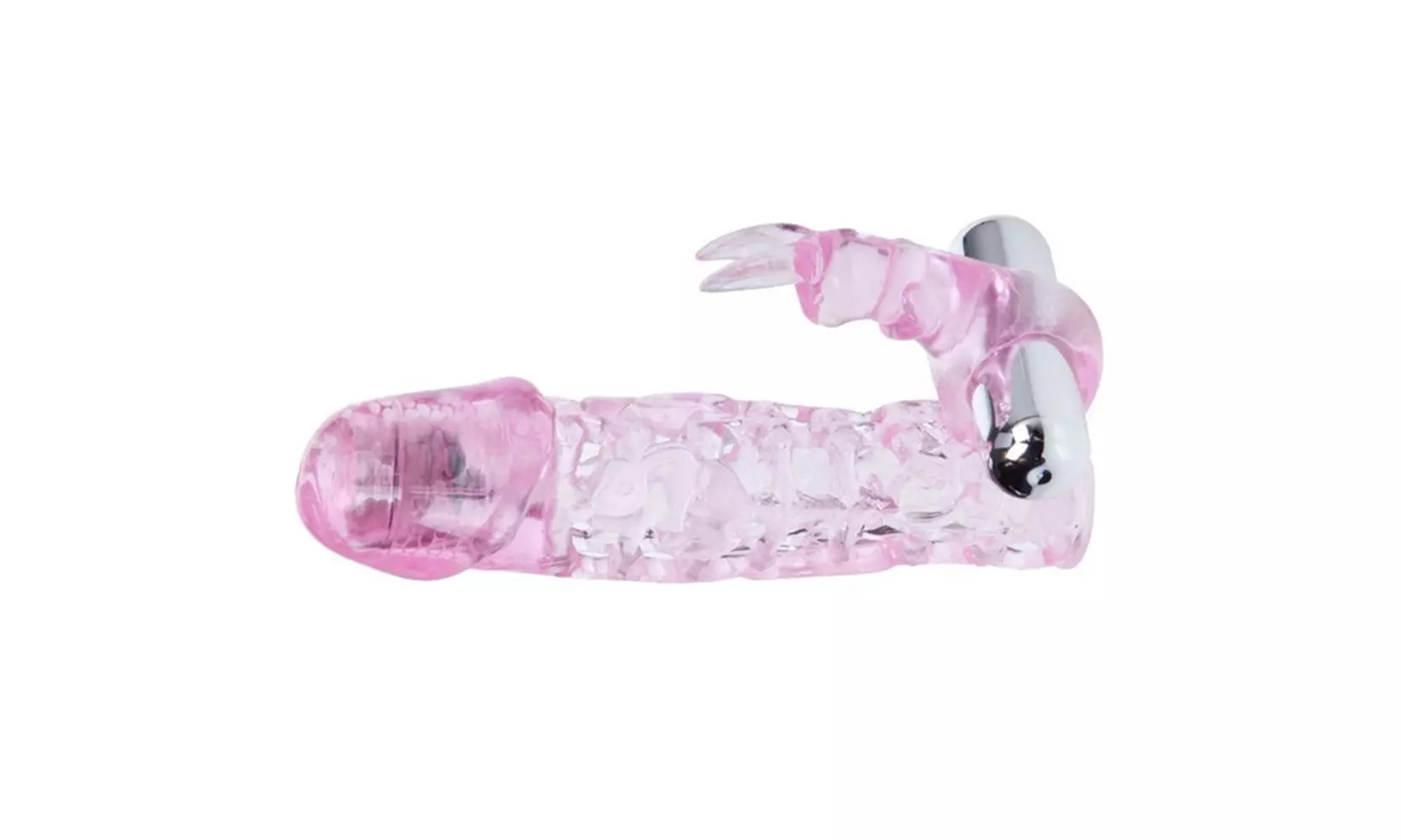 Soft Stretchy Dual-Vibrator Rabbit Penis Sleeve Extension For Prolong Erection - Second Medium