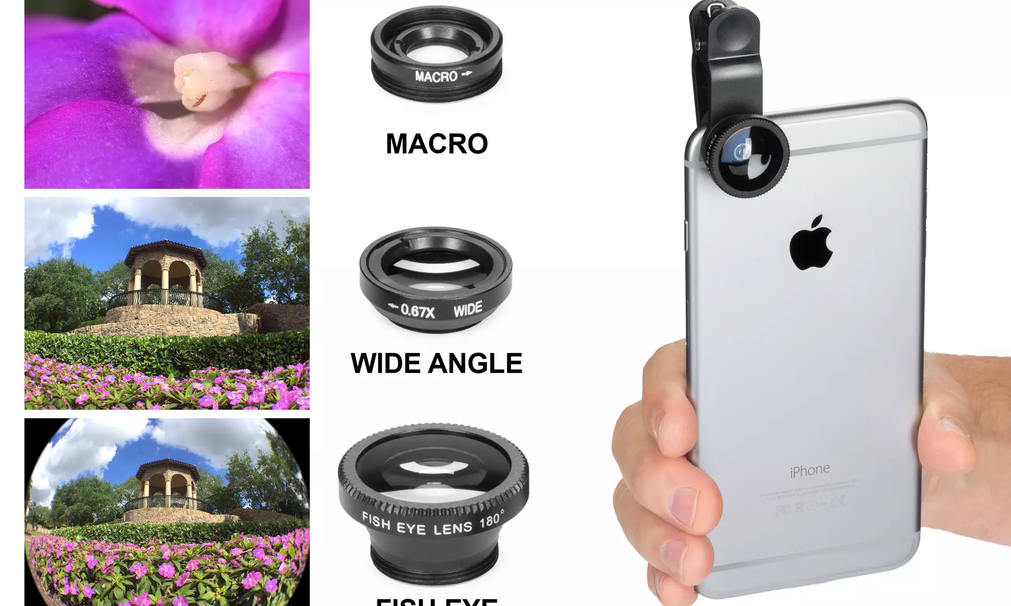 Universal Clip-On 3-in-1 Camera Lens - Primary Image
