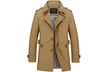 Men's Notched Collar Long Trench Wind Slim Fit Lightweight Parka Jackets Top - Second Medium
