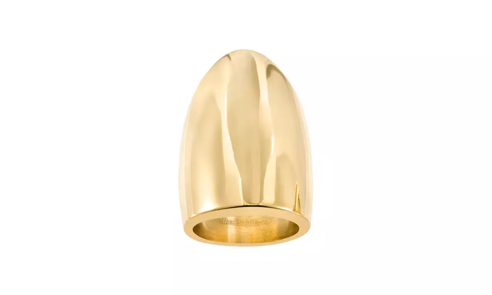 Stainless Steel Large Oval Concave Ring - Second Medium