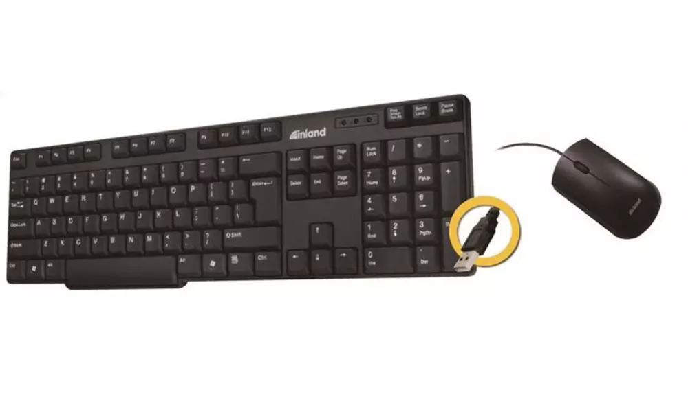 Inland 70126 USB Optical Mouse/Keyboard Combo - Primary Image