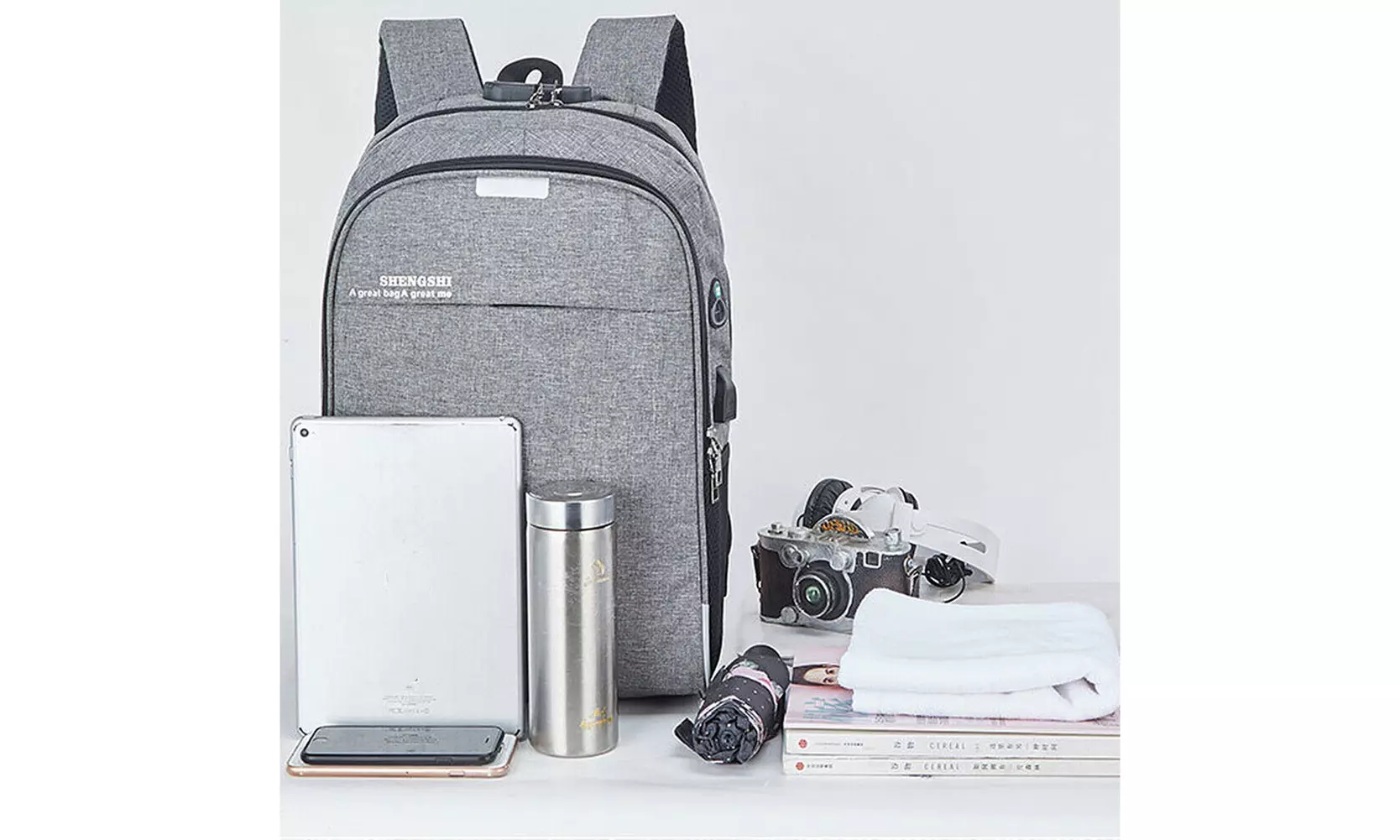 US Waterproof Anti Theft College Backpack Laptop Backpack With USB Charging Port