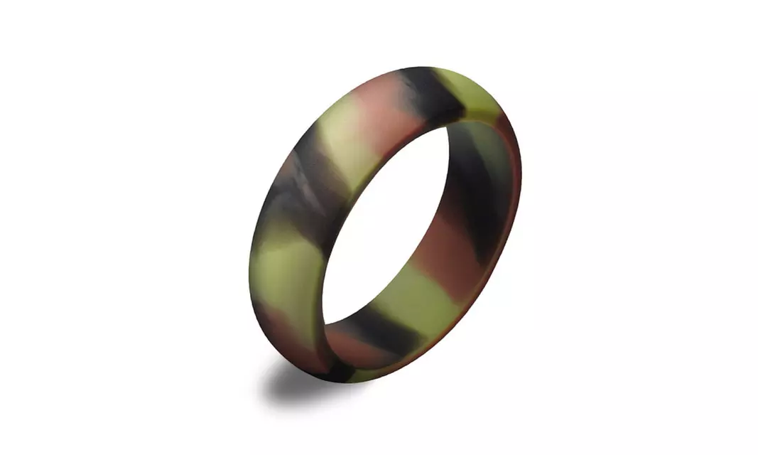 Men's 7 Pack Silicone Rubber Wedding Ring Band Set
