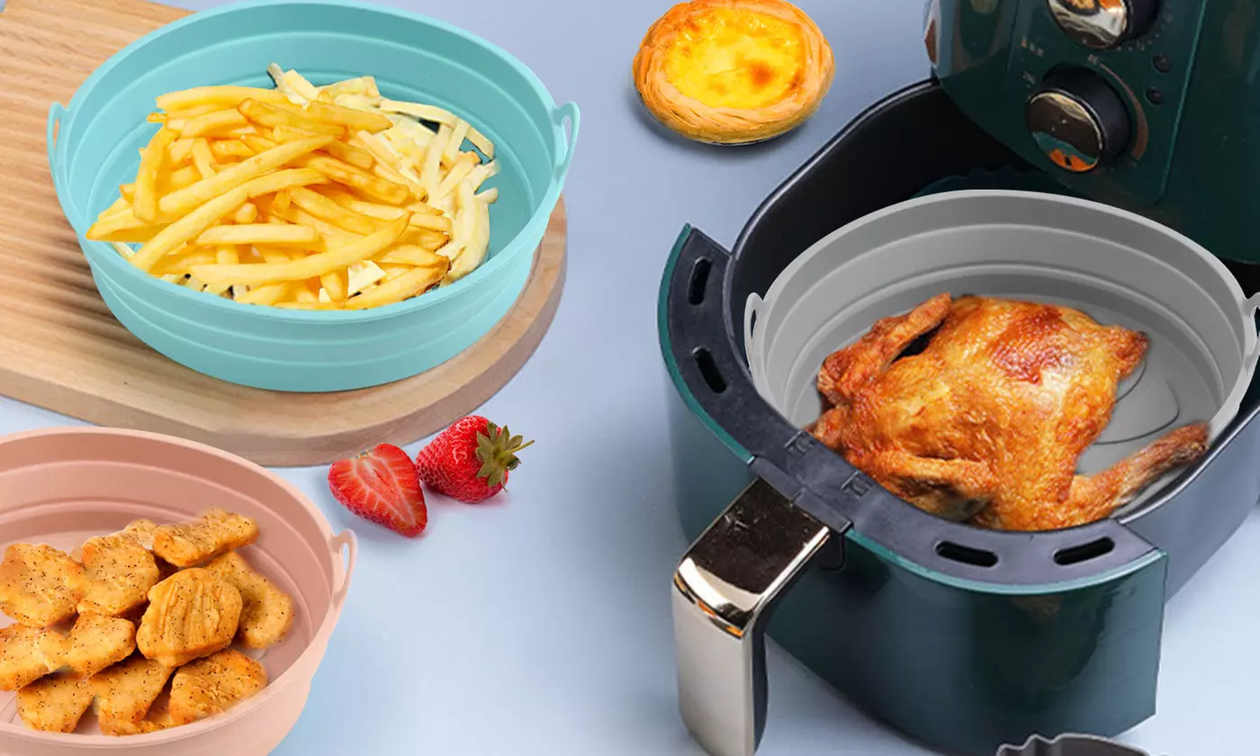 Air Fryer Silicone Pot Non-Stick Safe Reusable Oven Tray Kitchen Tool - Primary Image
