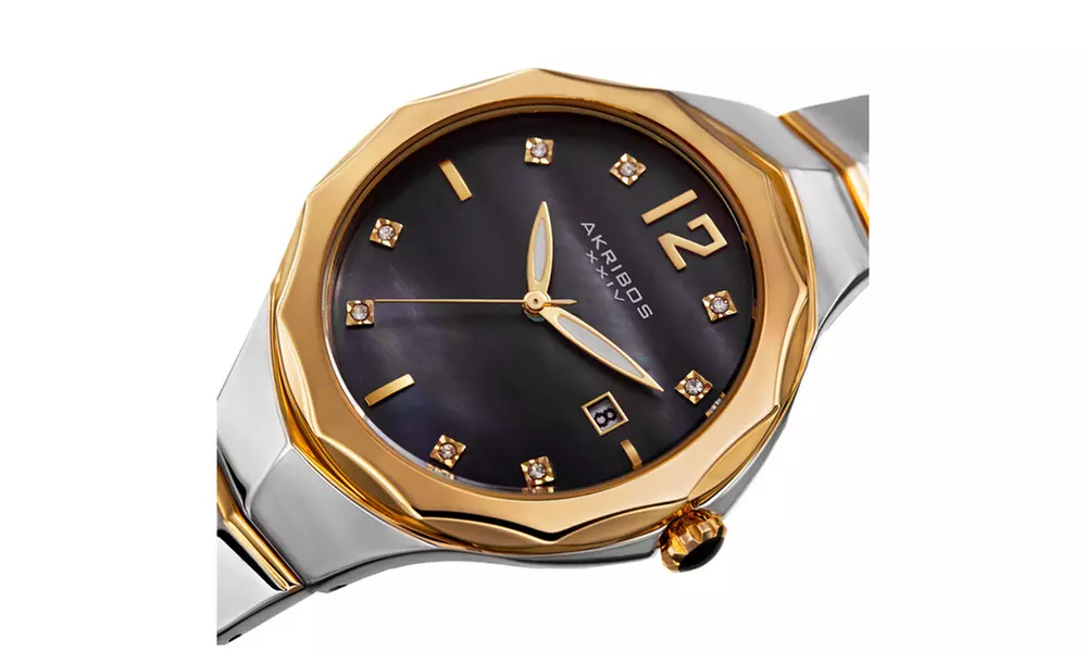 Akribos XXIV Women's Quartz Bracelet Watch With Crystals From Swarovski AKGP932