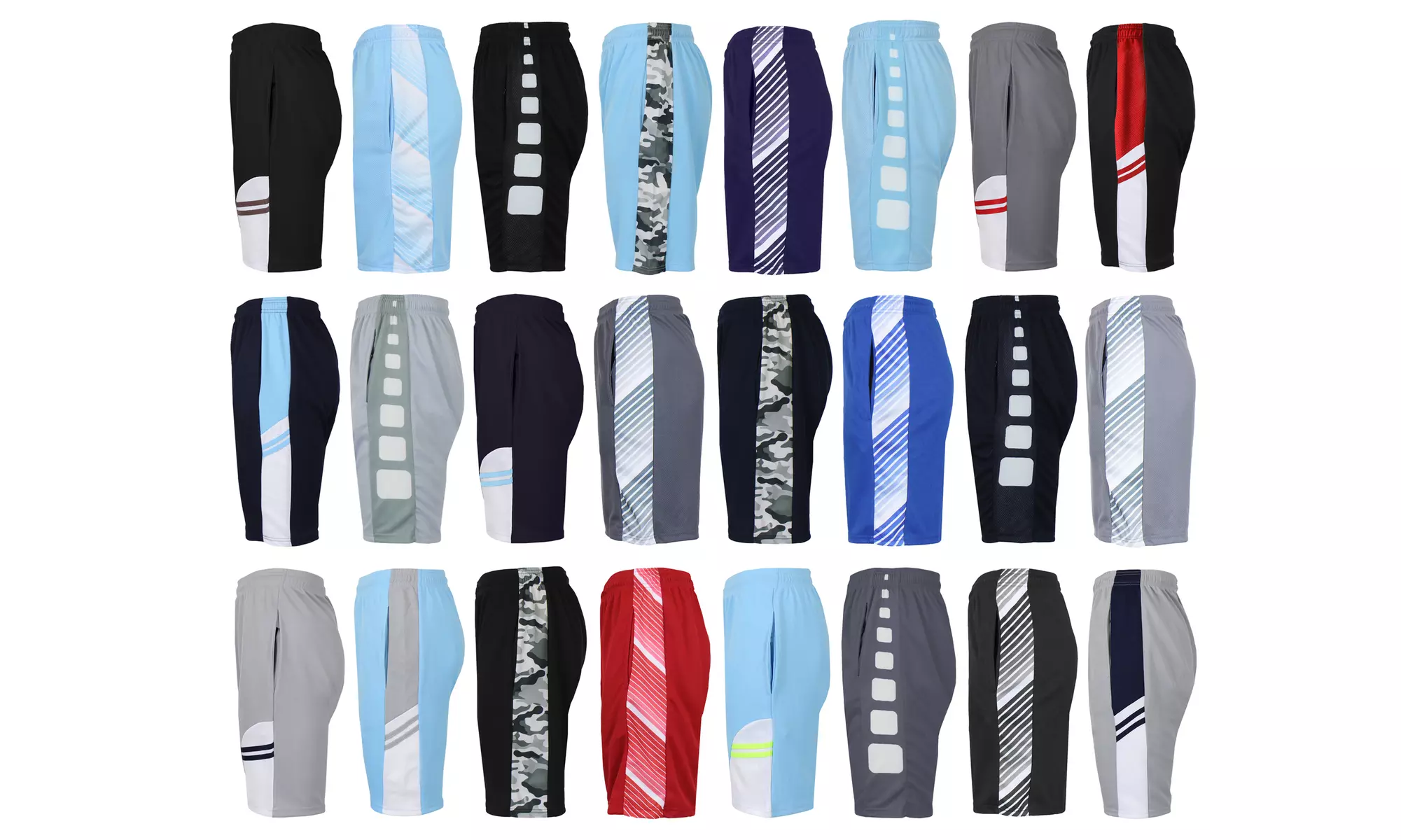8-Pack Galaxy by Harvic Men's Mystery Active Moisture Wicking Shorts (S-2XL)