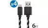 4x Micro USB Fast Charger Data Sync Cable Nylon Braided Cord for Samsung Android