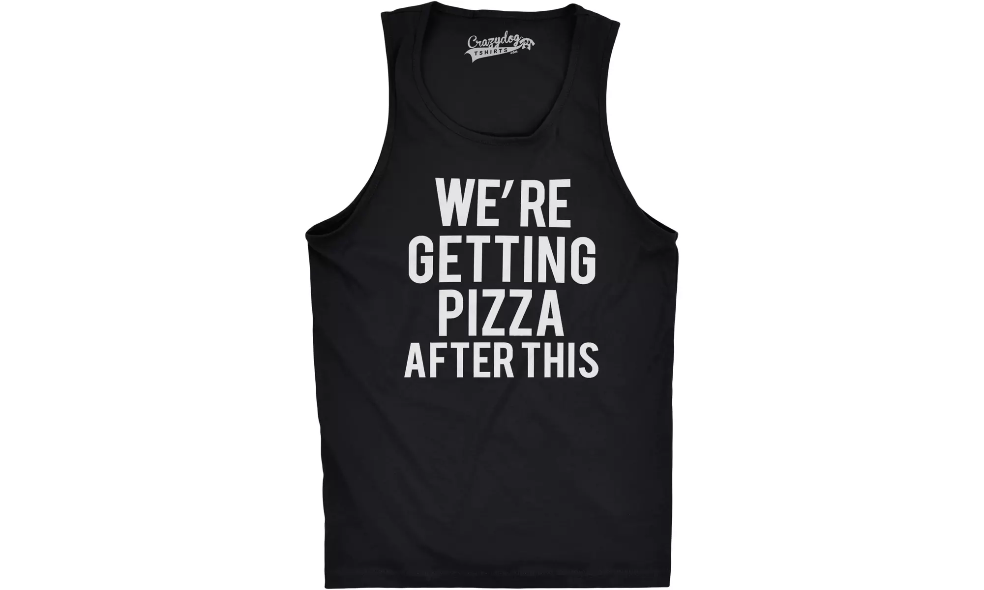 Mens Were Getting Pizza After This Funny Workout Sleeveless Gym Fitness Tank Top - Second Medium