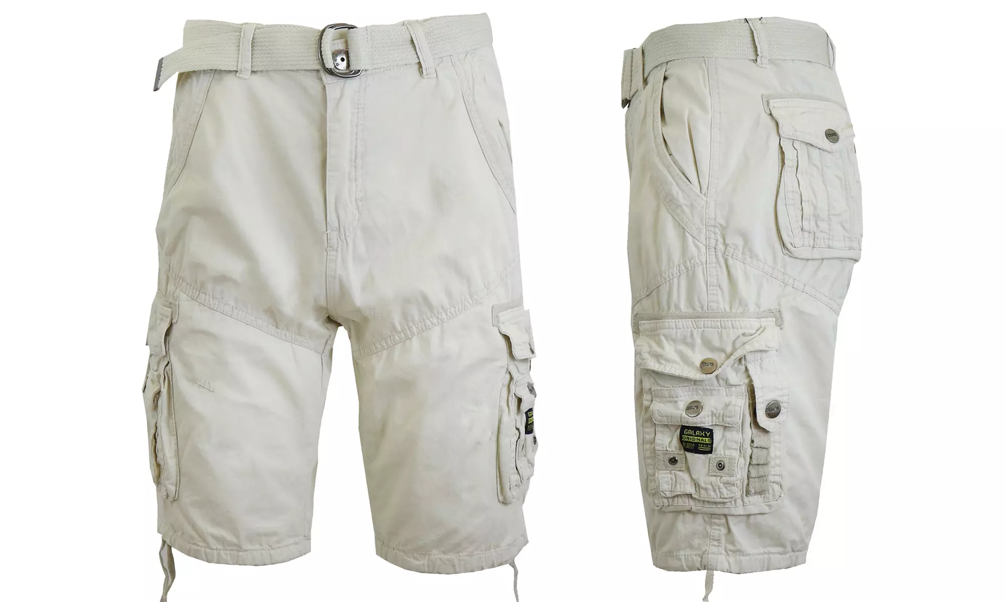 Men's Lightweight Cotton Cargo Belted Utility Shorts (Sizes, 30-42)