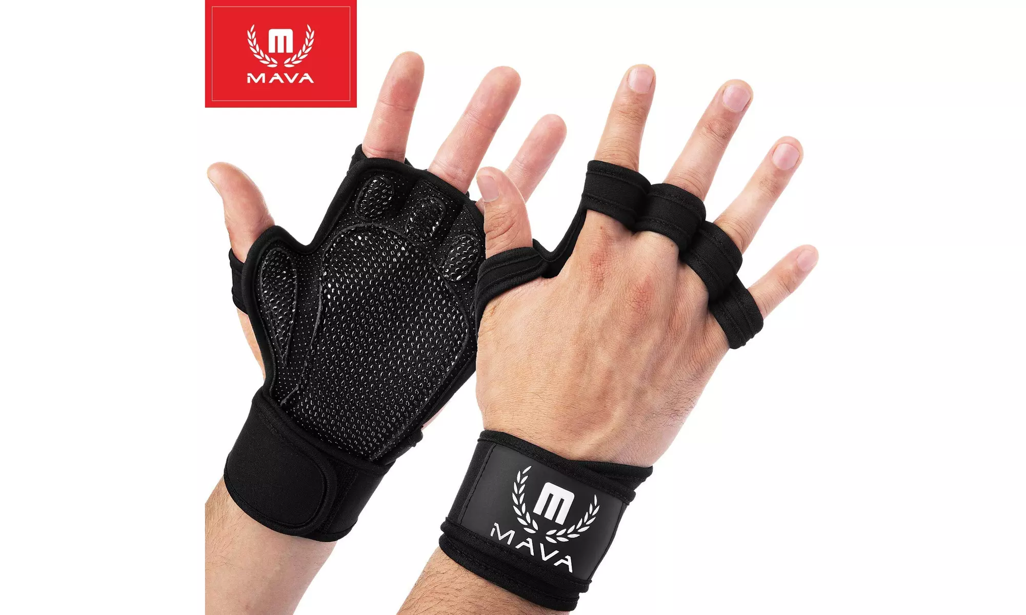 Mava Sports Ventilated Workout Gloves with Integrated Wrist Wraps and Full Palm - Primary Image