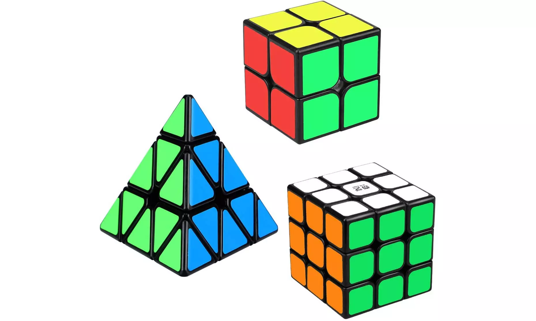 Aitbay Cube Bundle 2x2 3x3 Pyramid Rubik's Cube Puzzle Toy (3pcs) - Primary Image