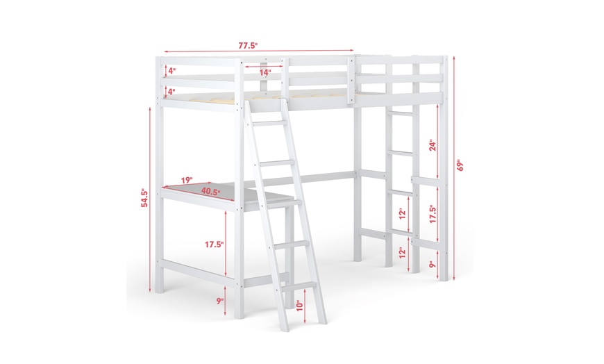 Up To 42% Off on Costway Twin Loft Bed Frame w... | Groupon Goods