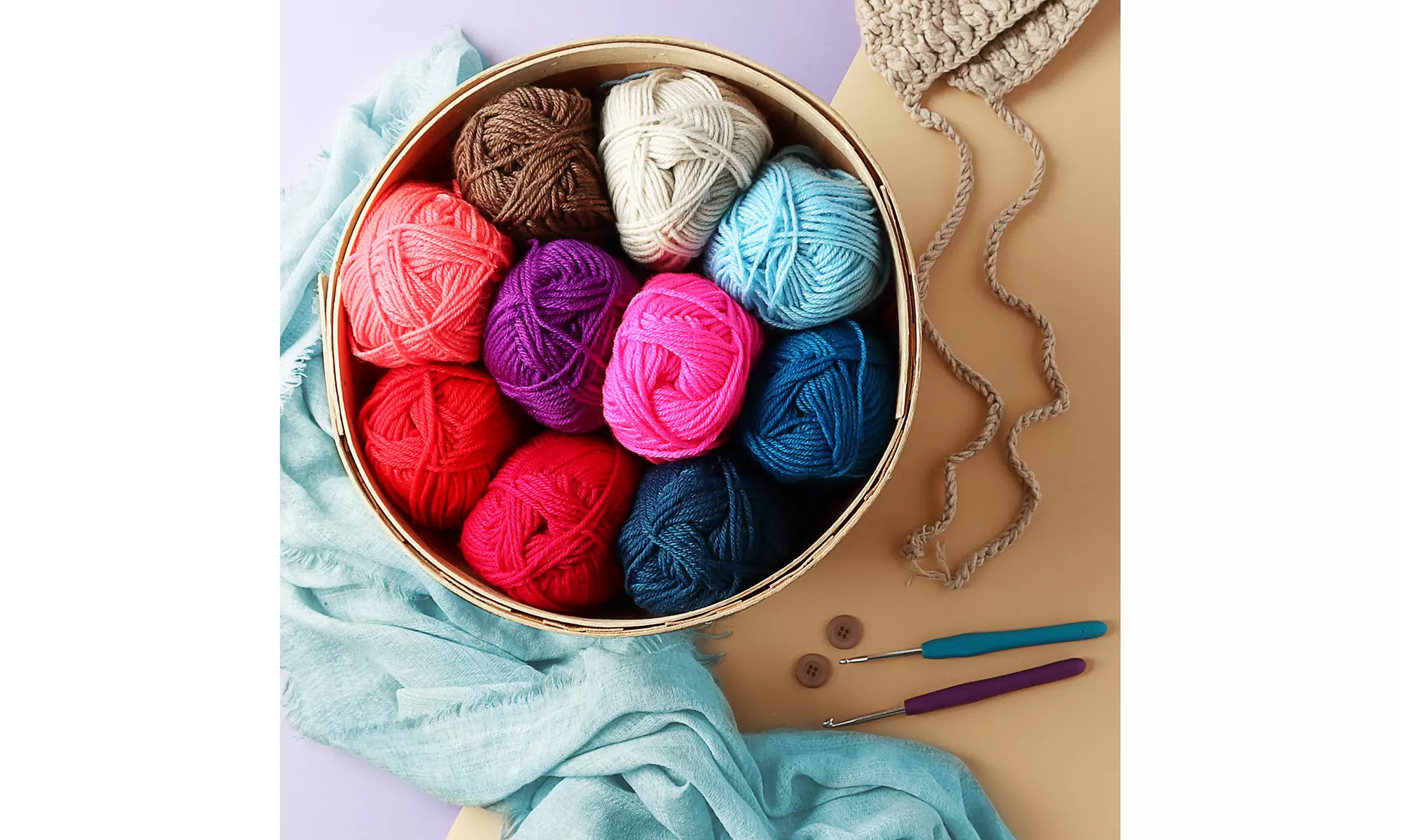 CraftBud Premium Crochet Kit with Crochet Hooks Yarn Set - 73 Piece