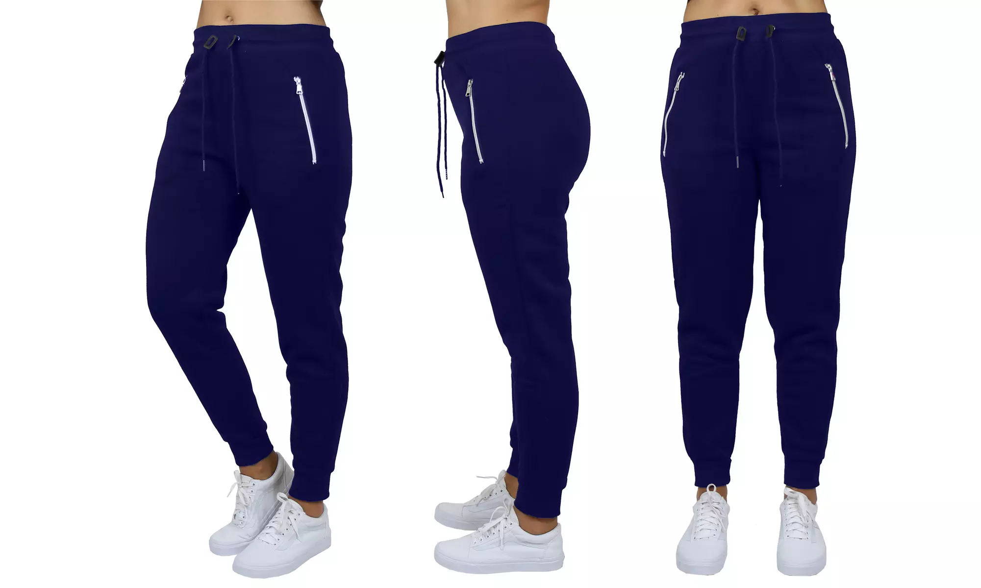 Women's Loose-Fitting Fleece Jogger Sweatpants With Zipper Pockets (S to 3XL)