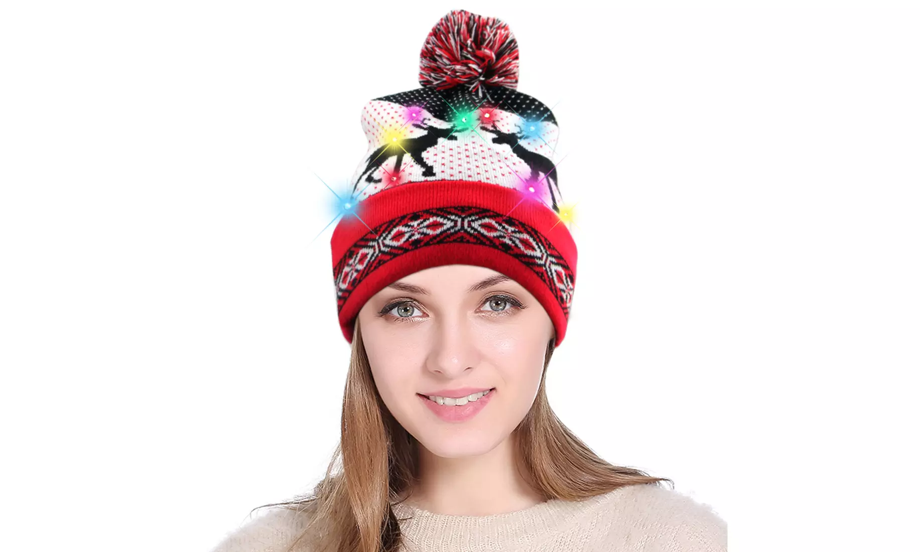 EZGO Colorful 10 LED Light Up Beanie Knit Hat Winter Warm