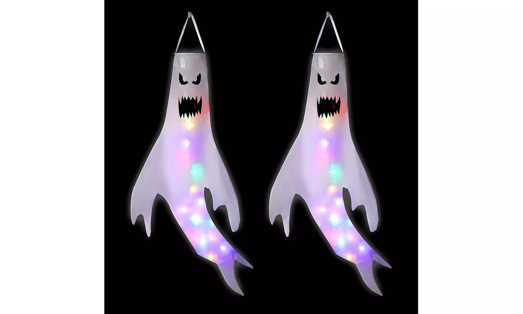 Halloween Hanging Ghost Windsock Outdoor Holiday Party Decoration w/ Led Lights