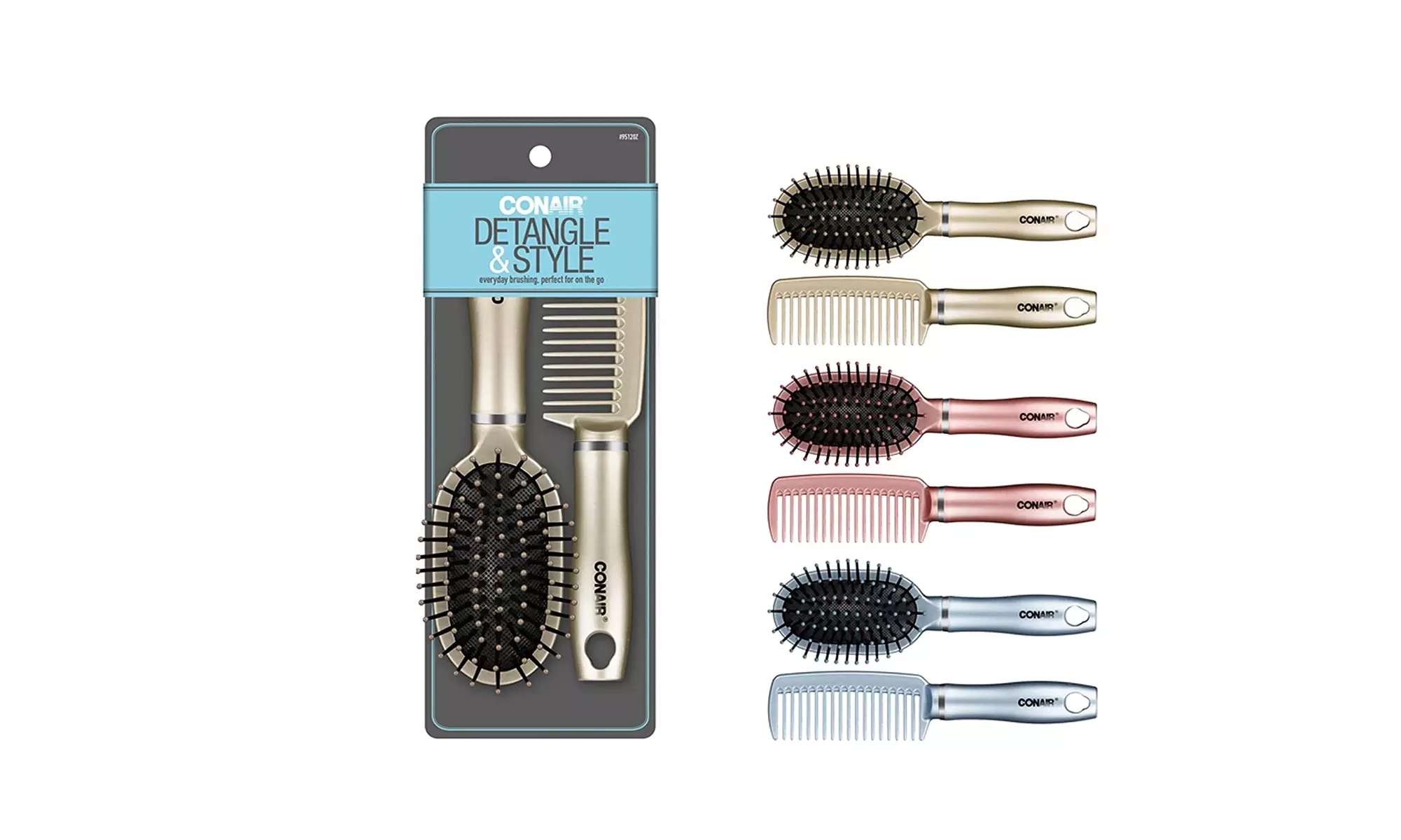 Conair Detangle & Style 2-Piece Mid-Size Hair Brush - Primary Image