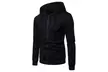 Men Casual Pullover zipper Hoodies Long Sleeve Hooded Sweatshirts Zip up Jacket  - Second Medium