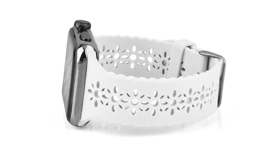 Lace Silicone Apple Watch Band Strap Laser Cut Scalloped Series 1-7 & SE