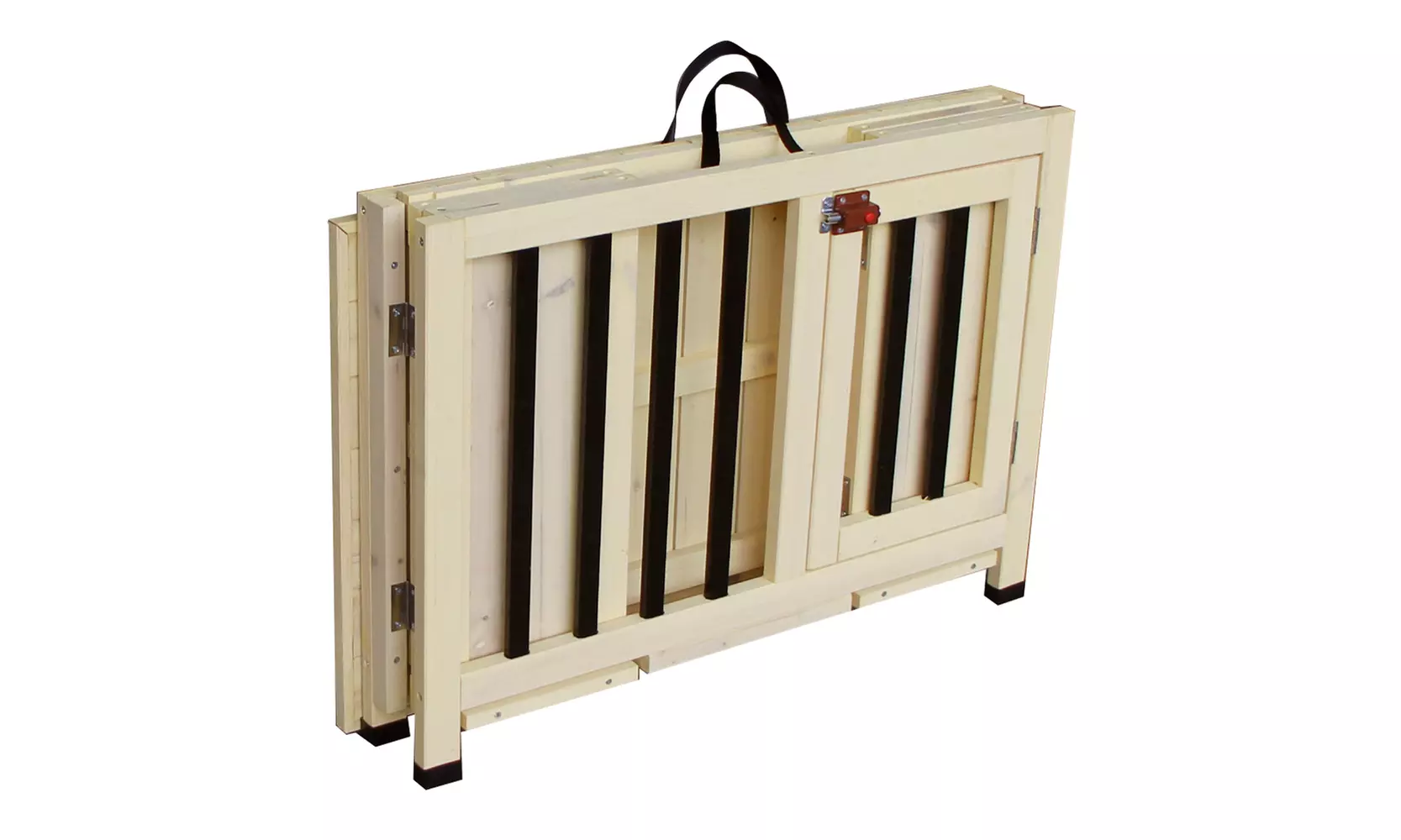 28" Foldable Indoor Nature Wood Dog Crate Pet Cage with Tray - Second Medium