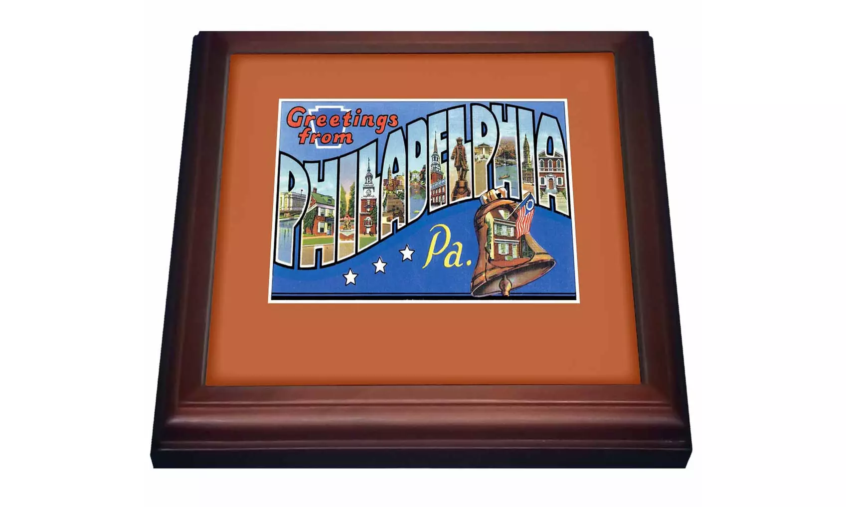  Trivet with TileGreetings From Philadelphia Pennsylvania with Liberty Bell  - Second Medium