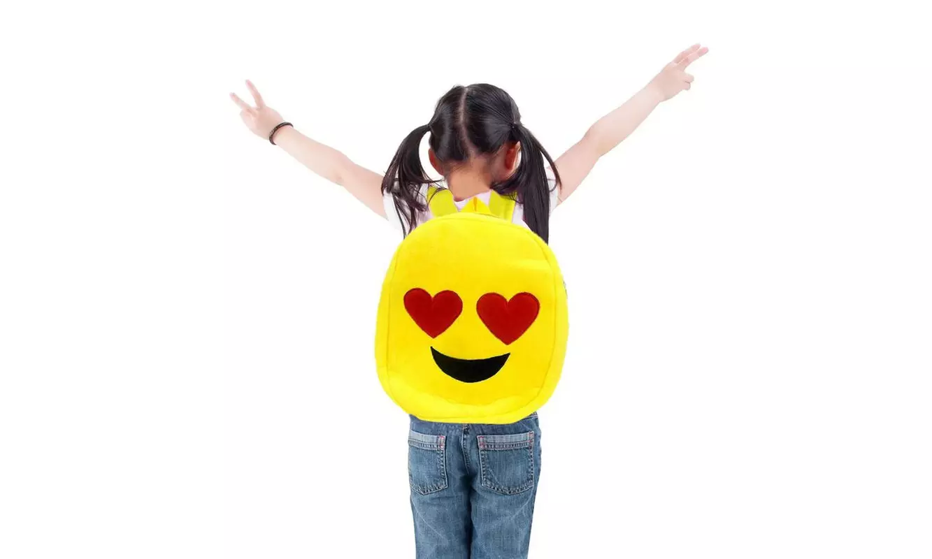 Plush Emoji Backpack with School Supply Essentials - Primary Image