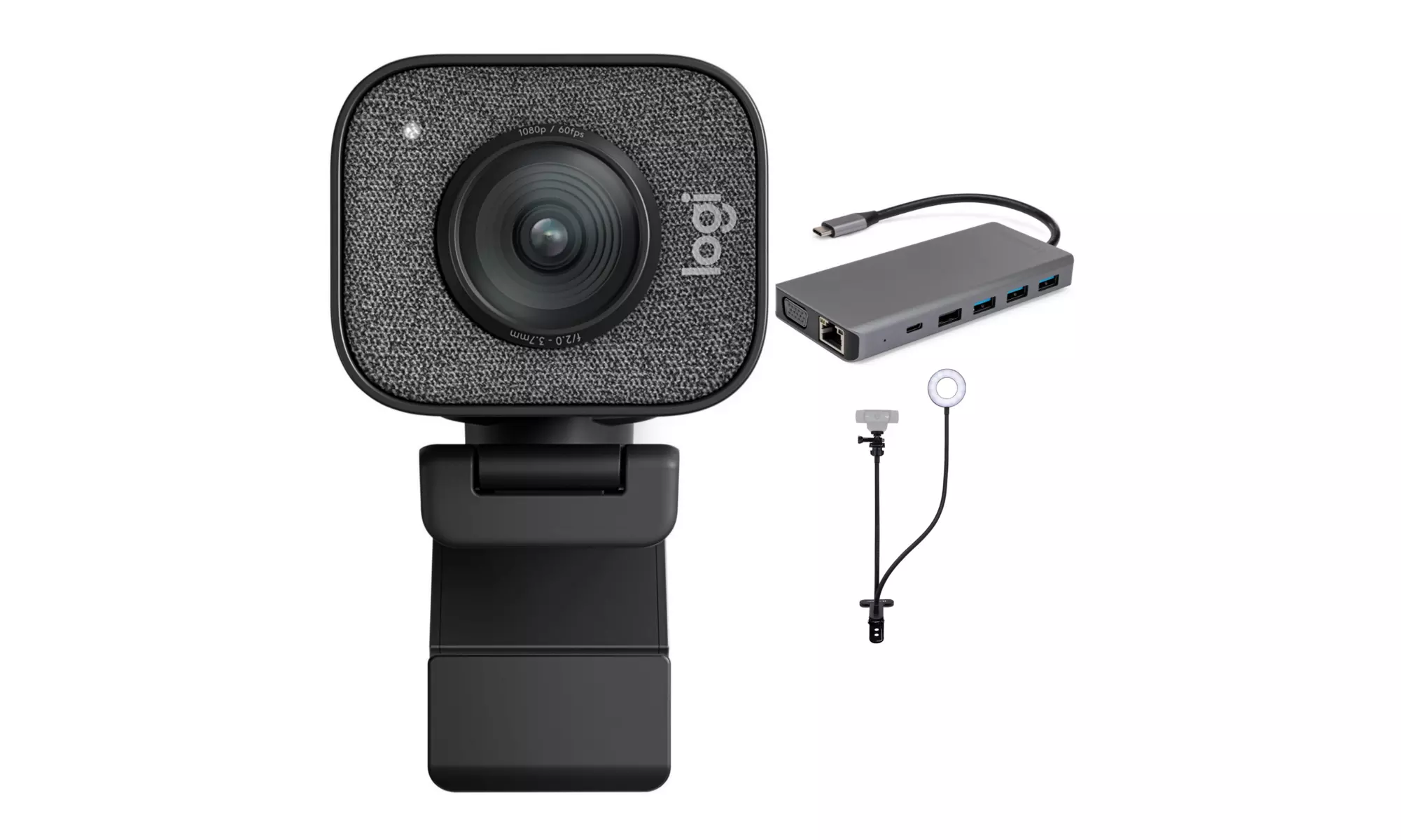 Logitech StreamCam Plus Webcam (Graphite) with 13-in-1 Charging Hub and Stand - Primary Image